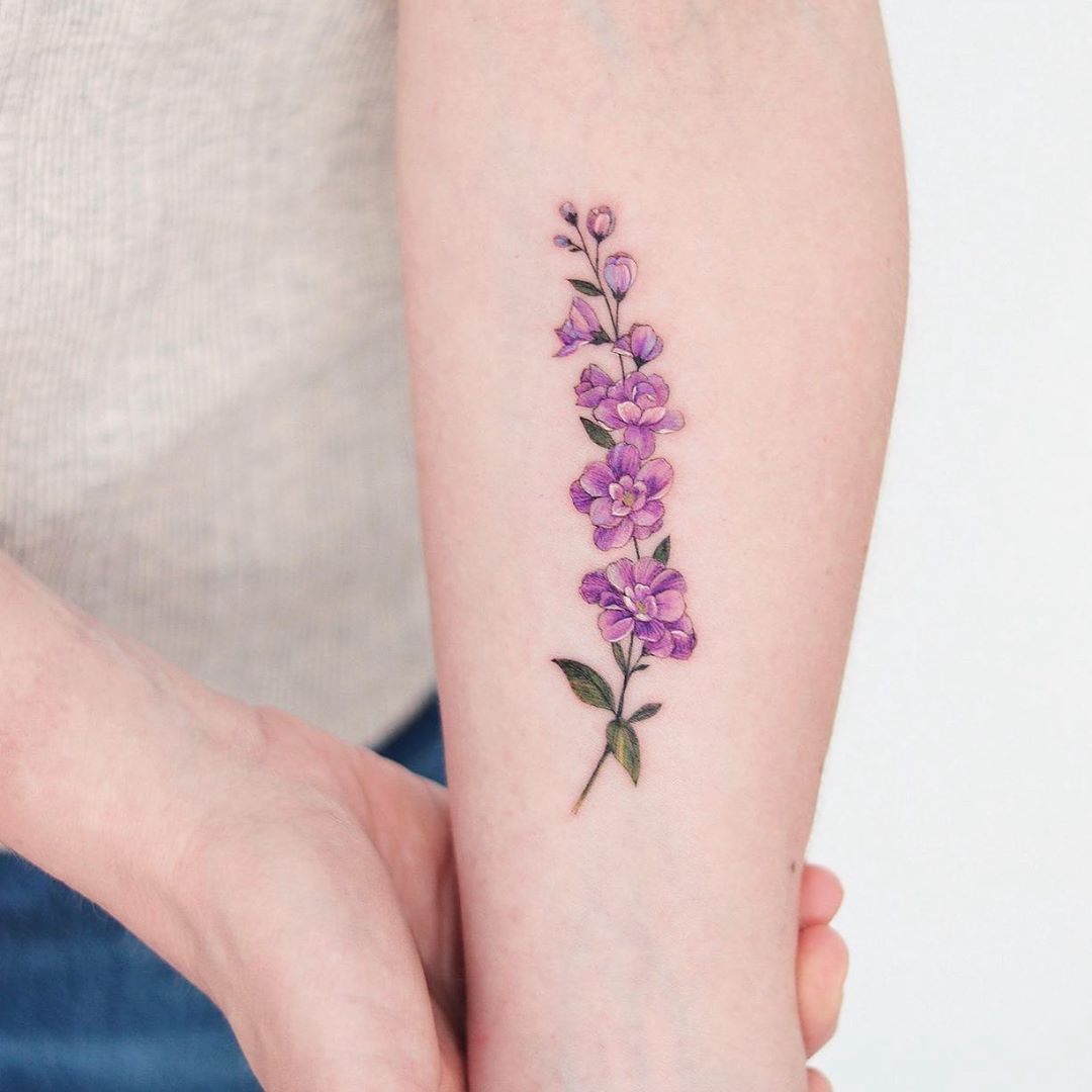 Delphinium Flower Tattoo