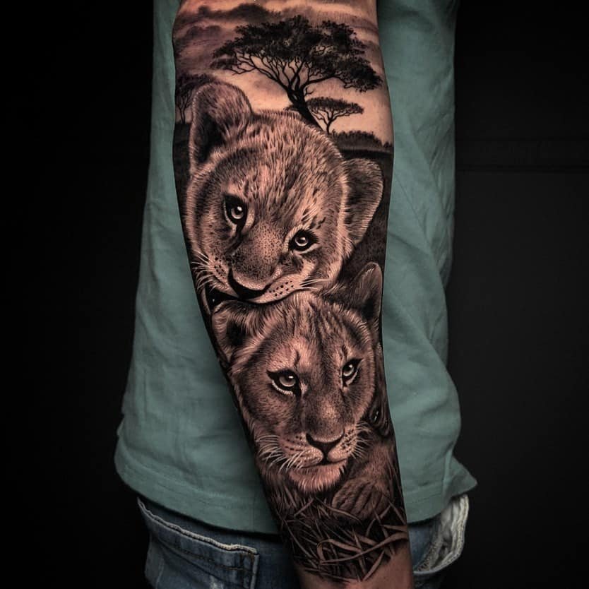 Details 75 Lion And Cub Tattoo Designs Best In Cdgdbentre