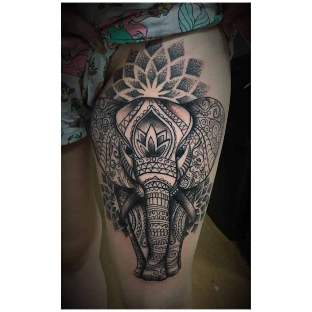 Discover 73 Mandala Elephant Thigh Tattoo Latest In Cdgdbentre