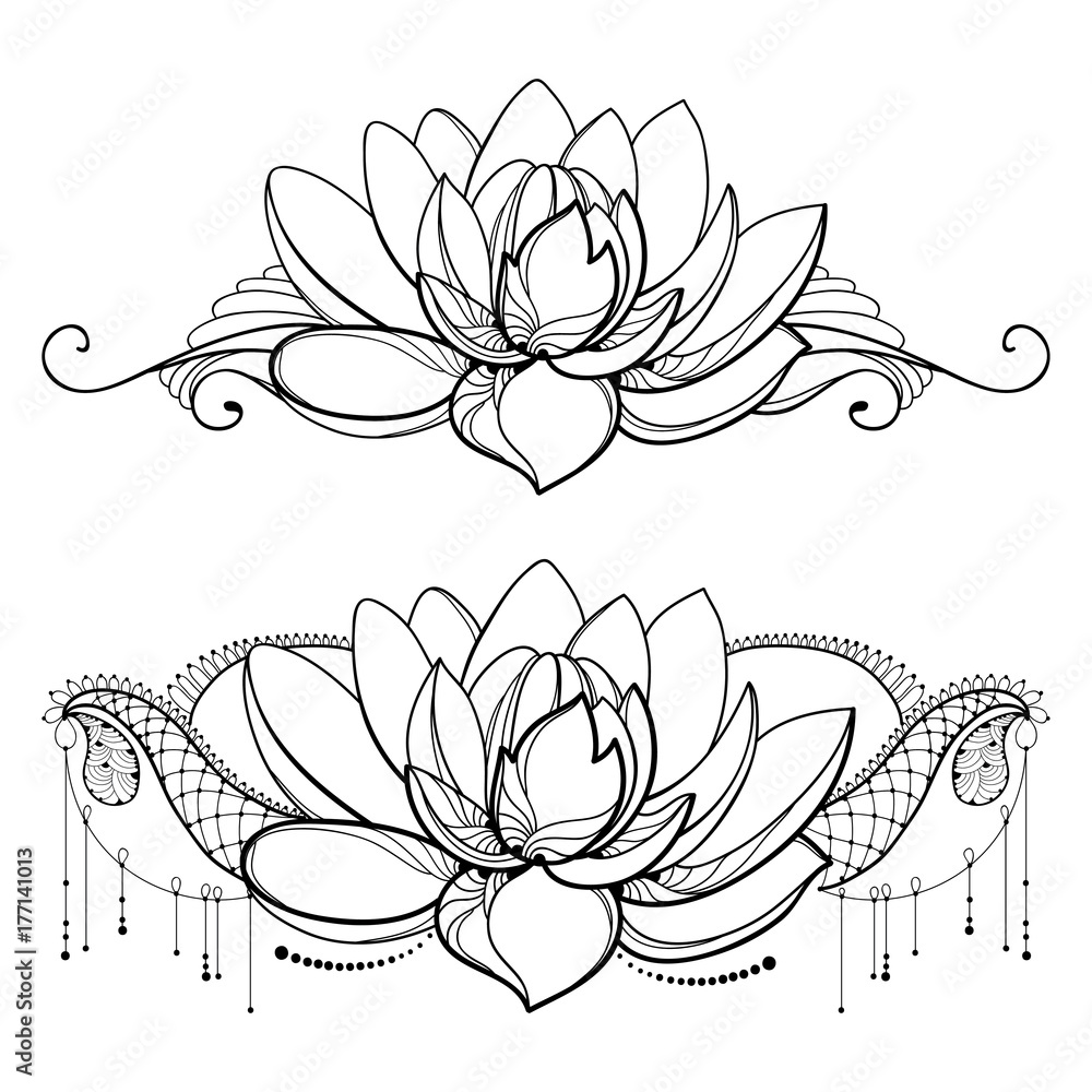 Discover 76 Lotus Flower Outline Tattoo Best In Coedo Com Vn