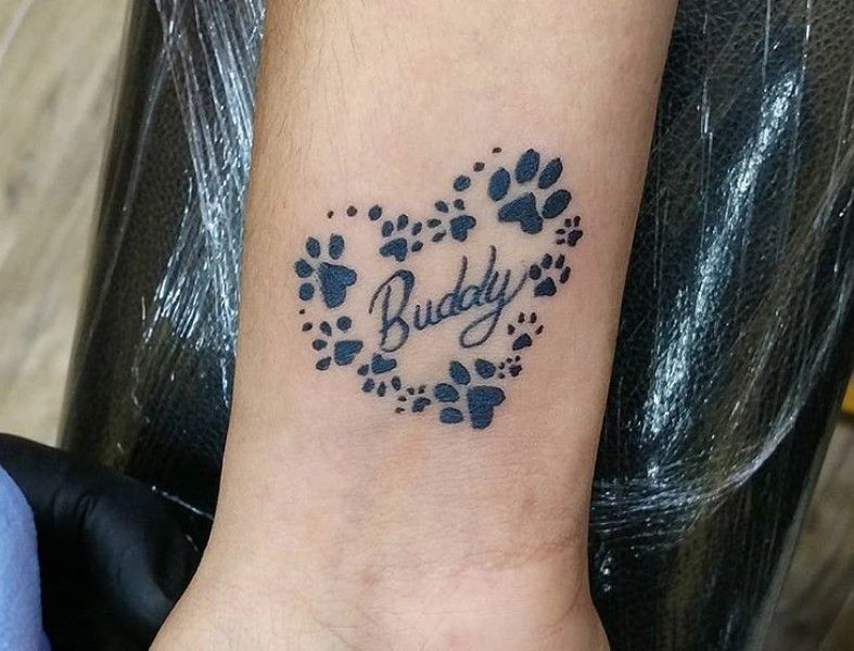 Dog Paw Print Tattoo On Wrist