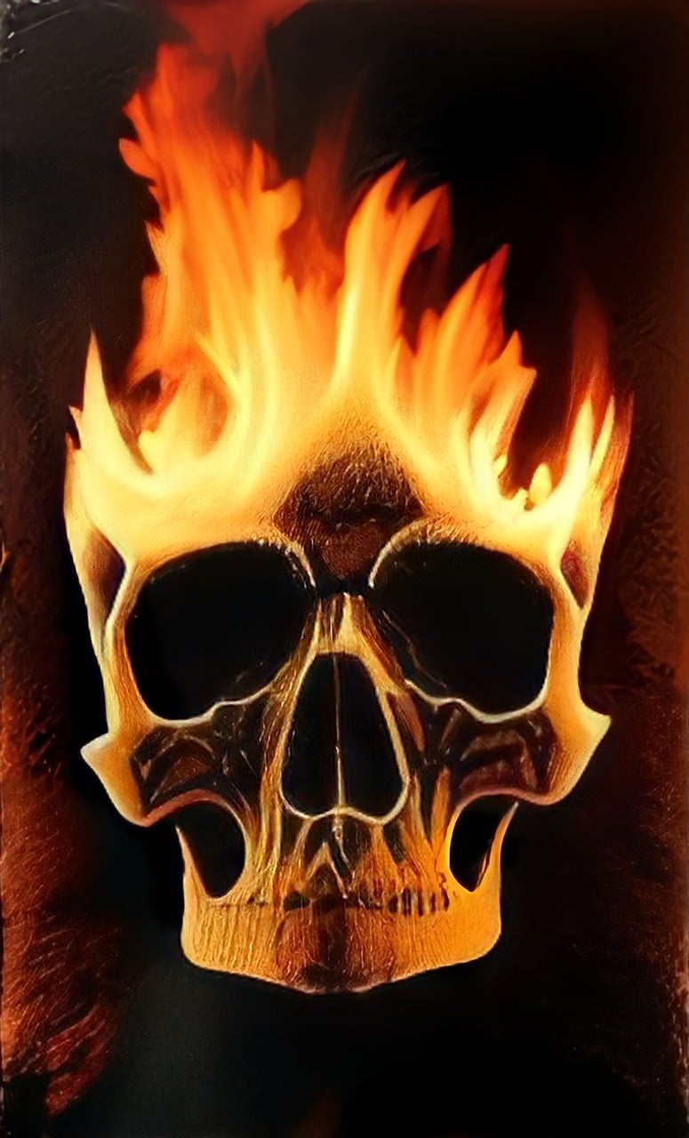 Download Ai Generated Skull Fire Royalty Free Stock Illustration Image