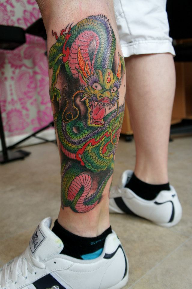 Dragon Leg Tattoo