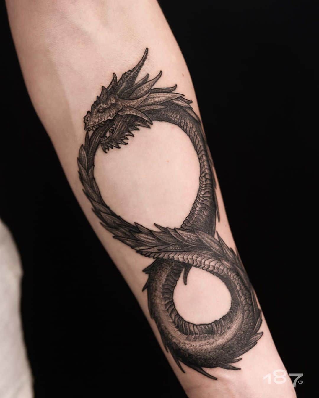 Dragon Ouroboros Bicep Tattoo: Symbolism and Style