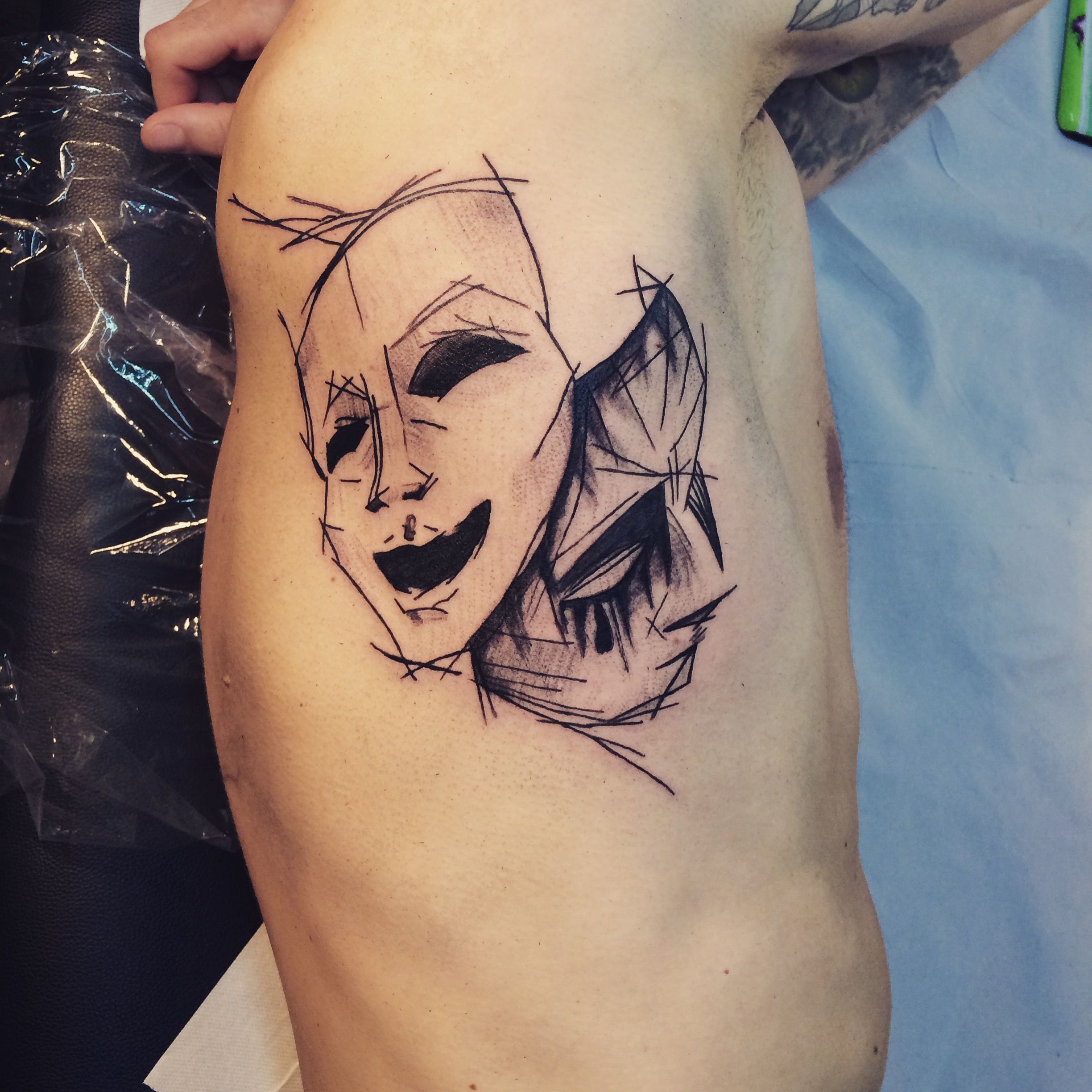 Drama Masks Happy And Sad Tattoo