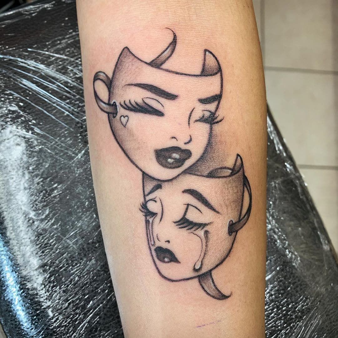 Drama Masks Tattoo