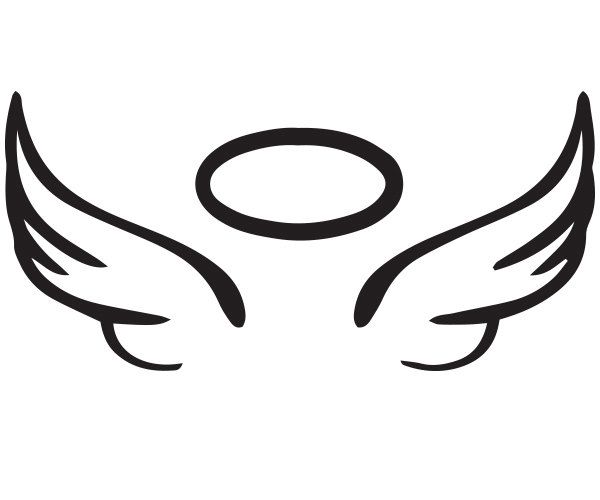 Easy Tattoos To Draw Halo Drawings Angel Wings Clip Art