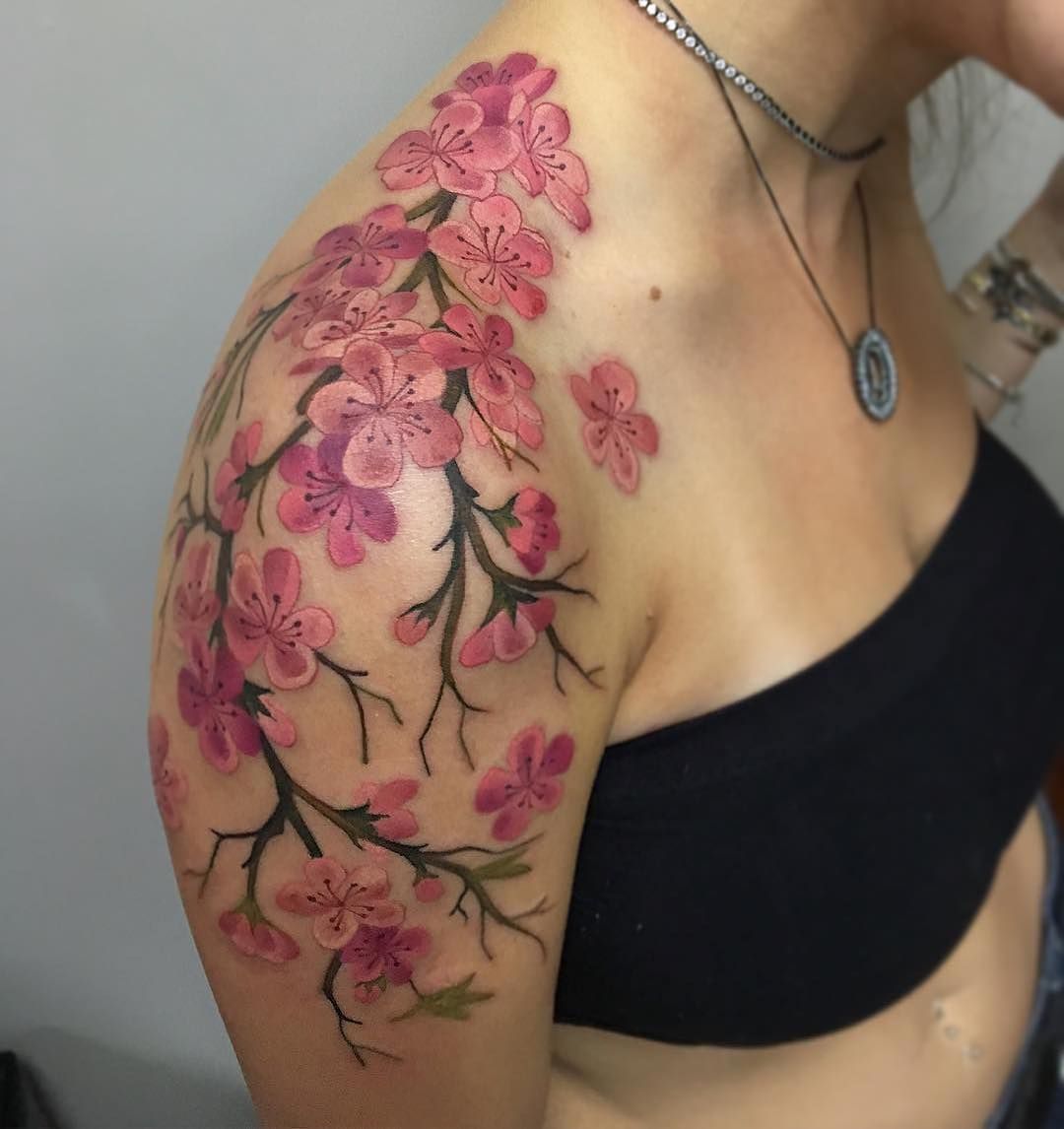 El Arte Ilustrado Tattoo Flores De Cerezo