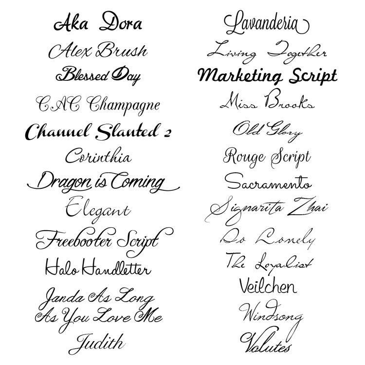 Elegant Cursive Tattoo Fonts