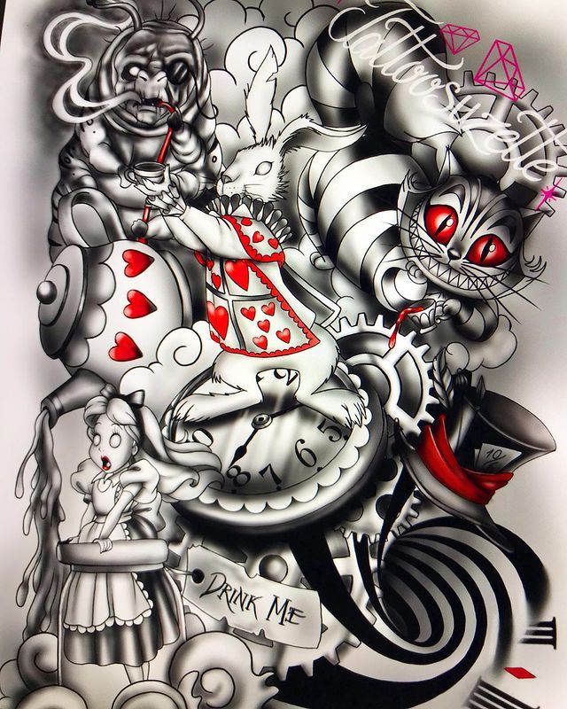 Evil Alice In Wonderland Tattoo Designs Camerawallartphotography