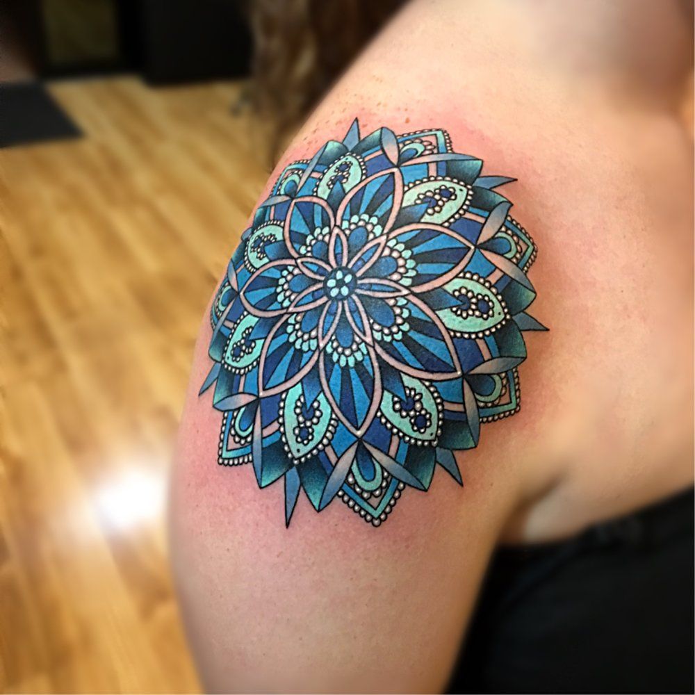 Expert Mandala Tattoo Colored 2019 Mandala Tattoo Shoulder Colorful