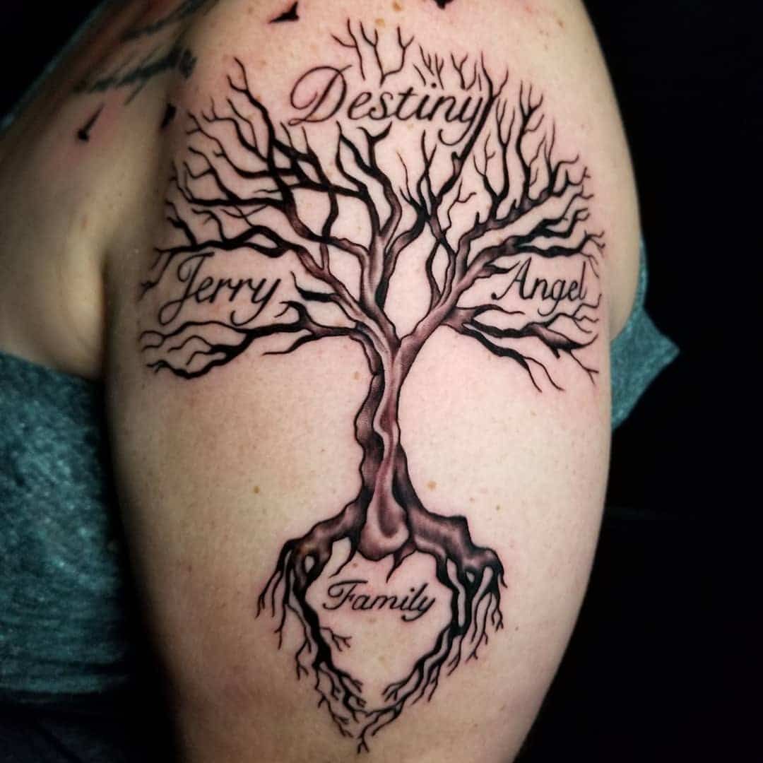 Family Tree Names Tattoo Roots 15 Ideas Meaningful Tattoos For Family