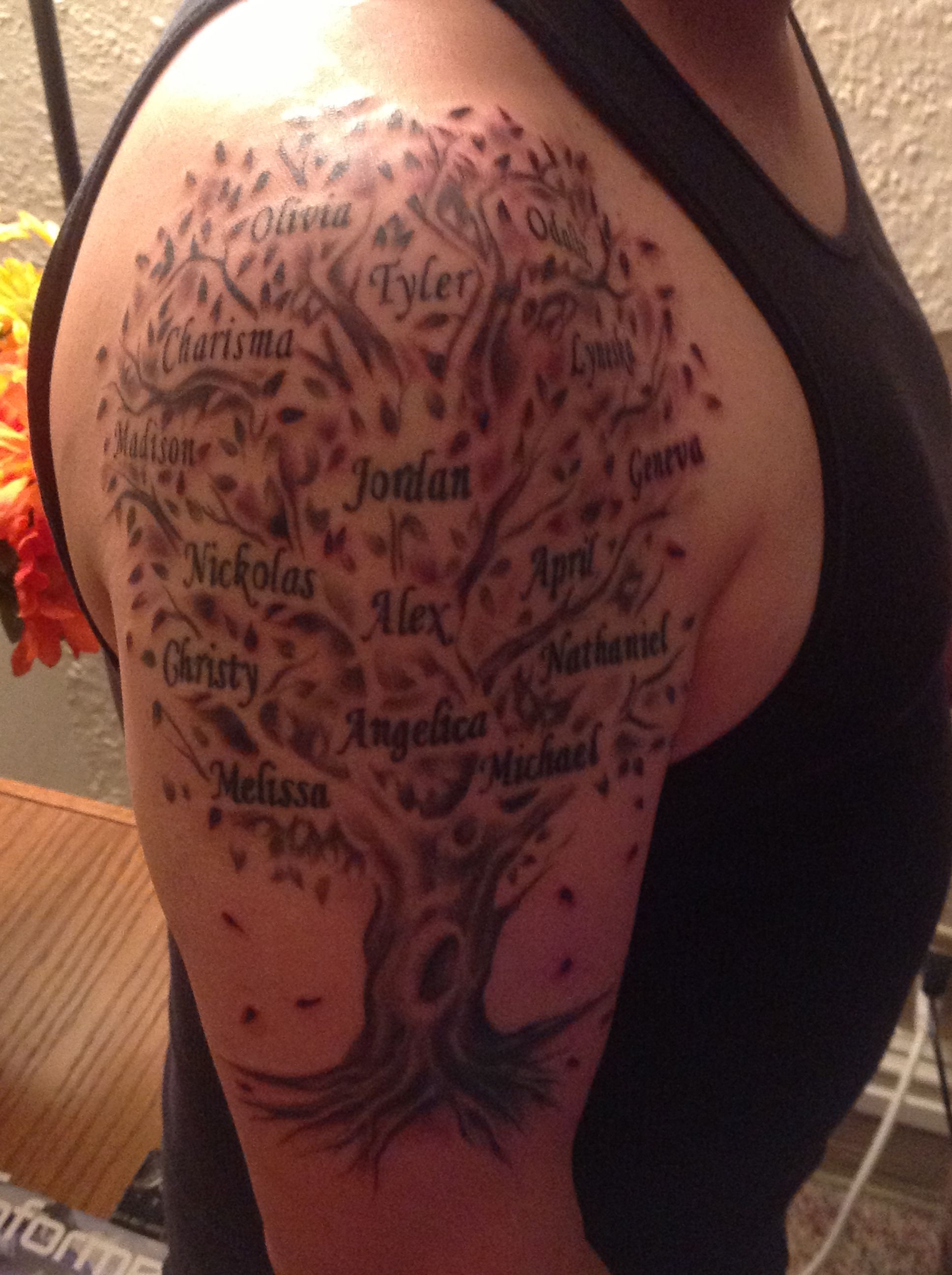 Family Tree Tattoo Kids And Grandkids Done By Jim Francis At