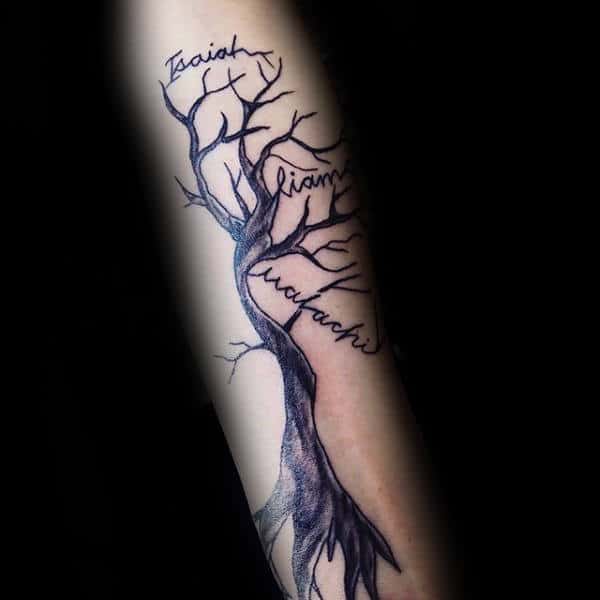 Family Tree Tattoo On Forearm