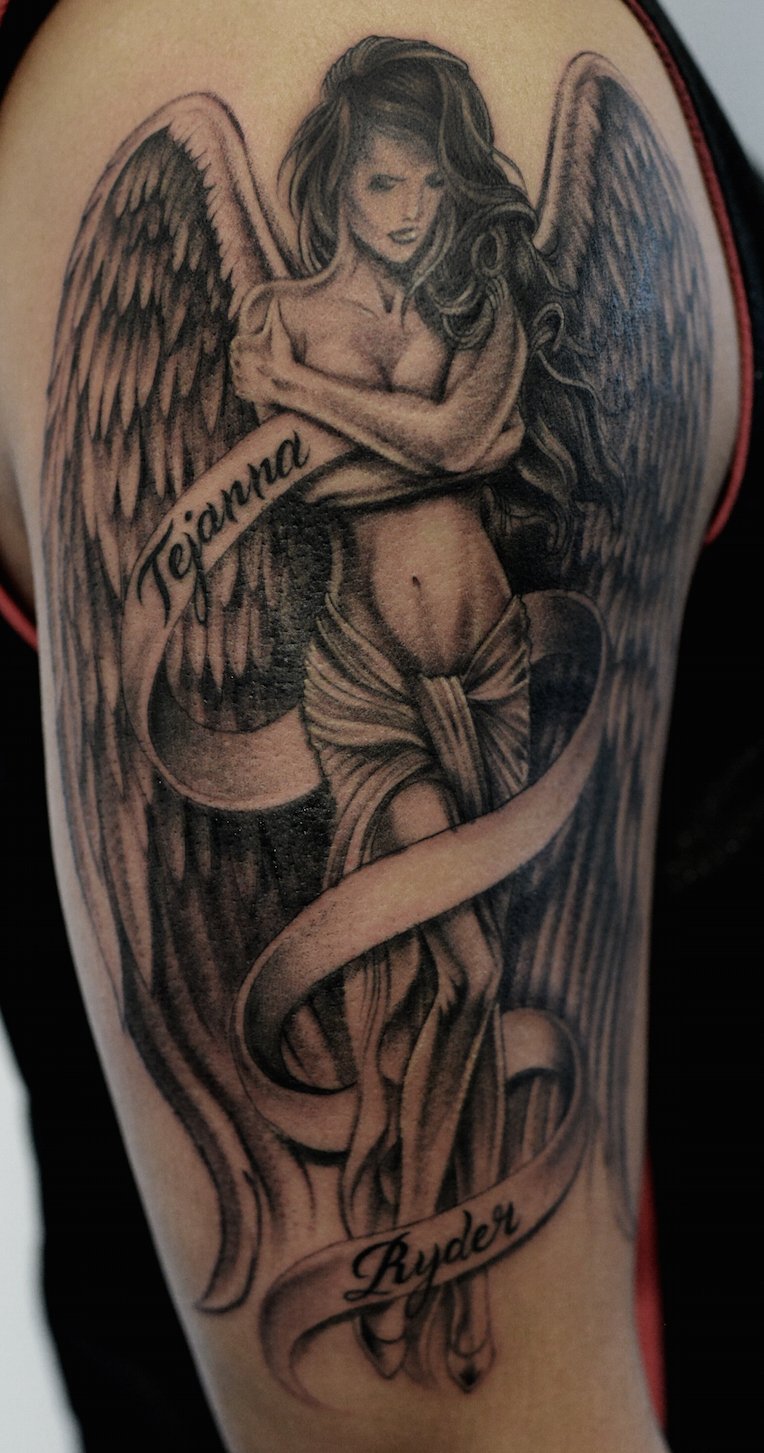 5 Stunning Female Guardian Angel Tattoo Ideas