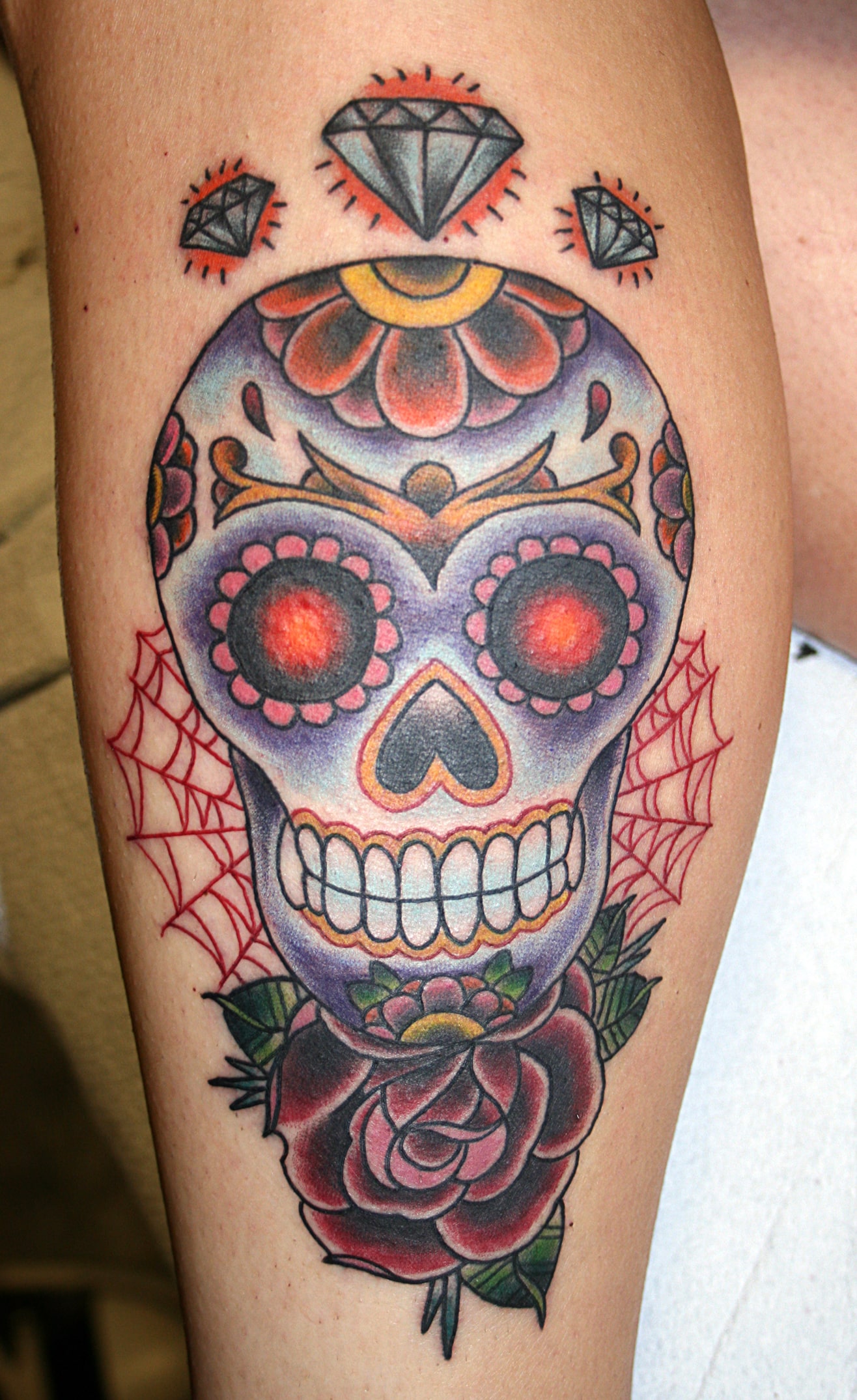 Feminine Sugar Skull Tattoo Designs