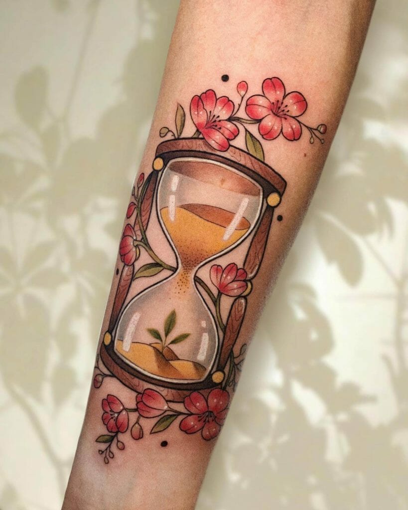 Feminine Vintage Hourglass Tattoo Inspiration