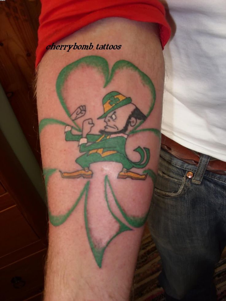 Fighting Irish Tattoo On Forearm For Men Tattoos Shamrock Tattoos