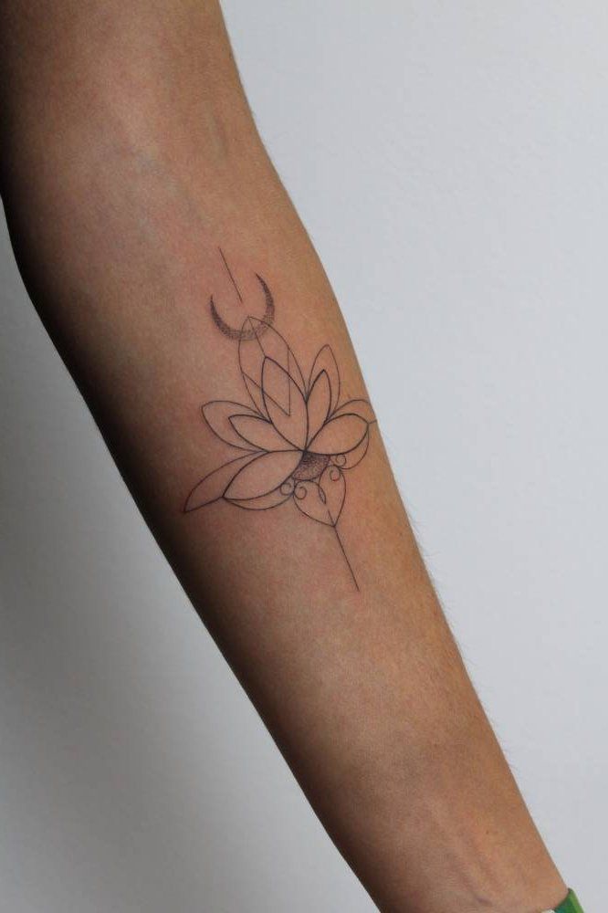 Fine Line Lotus Tiny Tattoos Lotus Tattoo Wrist Tattoos