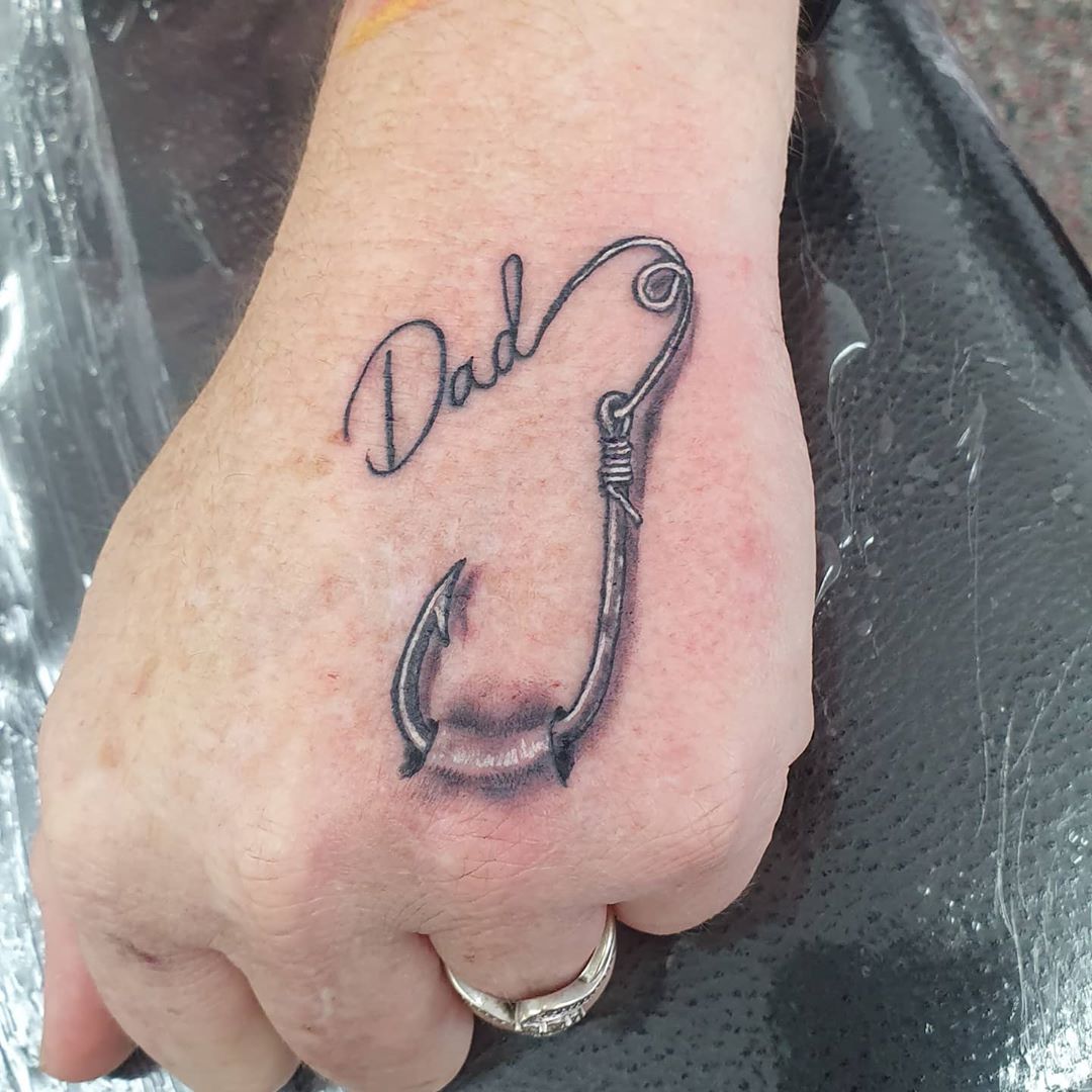 Fish Hook In Skin Tattoo Hook Tattoos Fishing Hook Tattoo Leg Tattoos