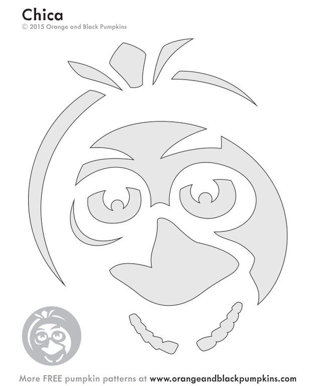 Five Nights At Freddy S Chica Free Pumpkin Stencil Pumpkin Pattern