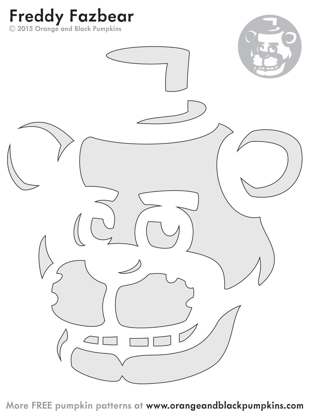 Five Nights At Freddy S Freddy Fazbear Free Pumpkin Stencil Pumpkin