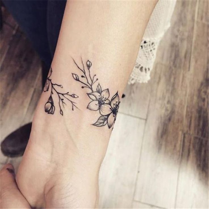 Floral Bracelet Tattoo Simple Arm Tattoos Elegant Tattoos Writing