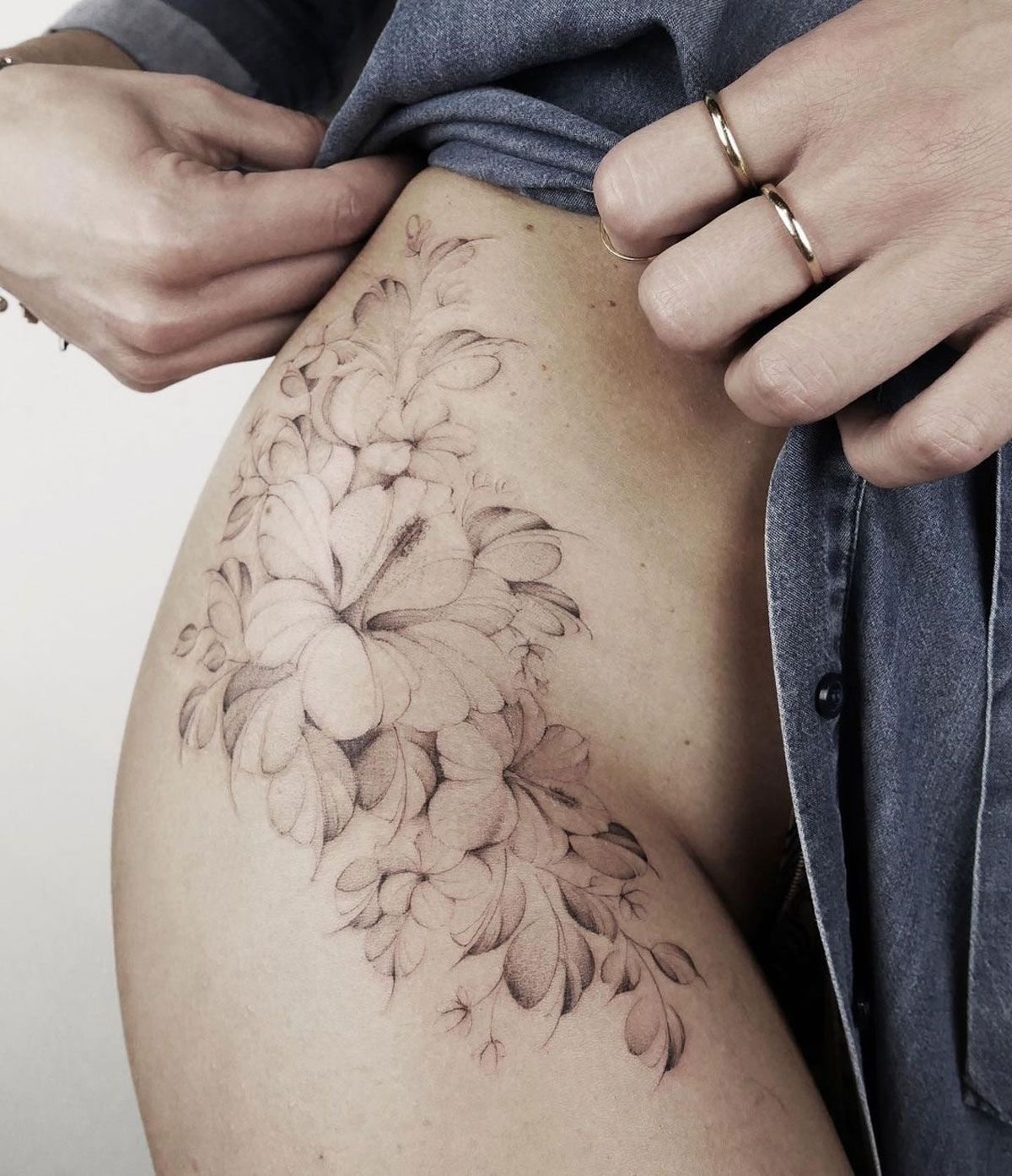 Floral Thigh Hip Design Up For Grabs Happy To Tattoo This At One Of