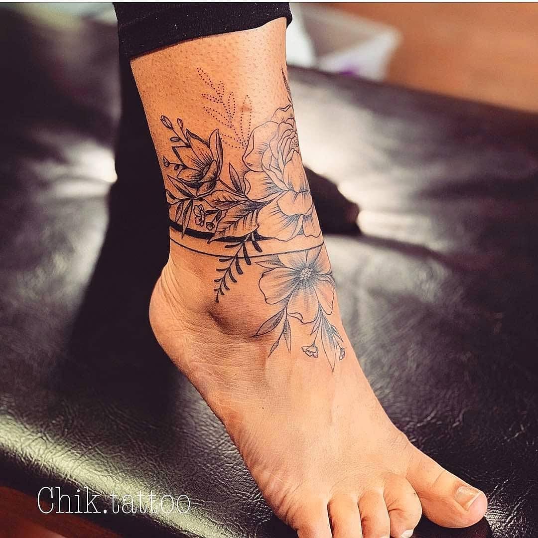 Floral Wrap Around Ankle Tattoo Wrap Around Ankle Tattoos Ankle