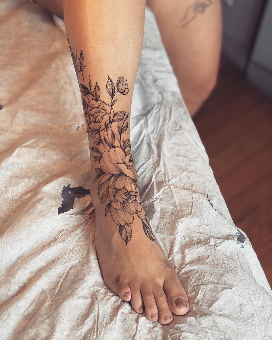 Flower Leg Tattoos Designs