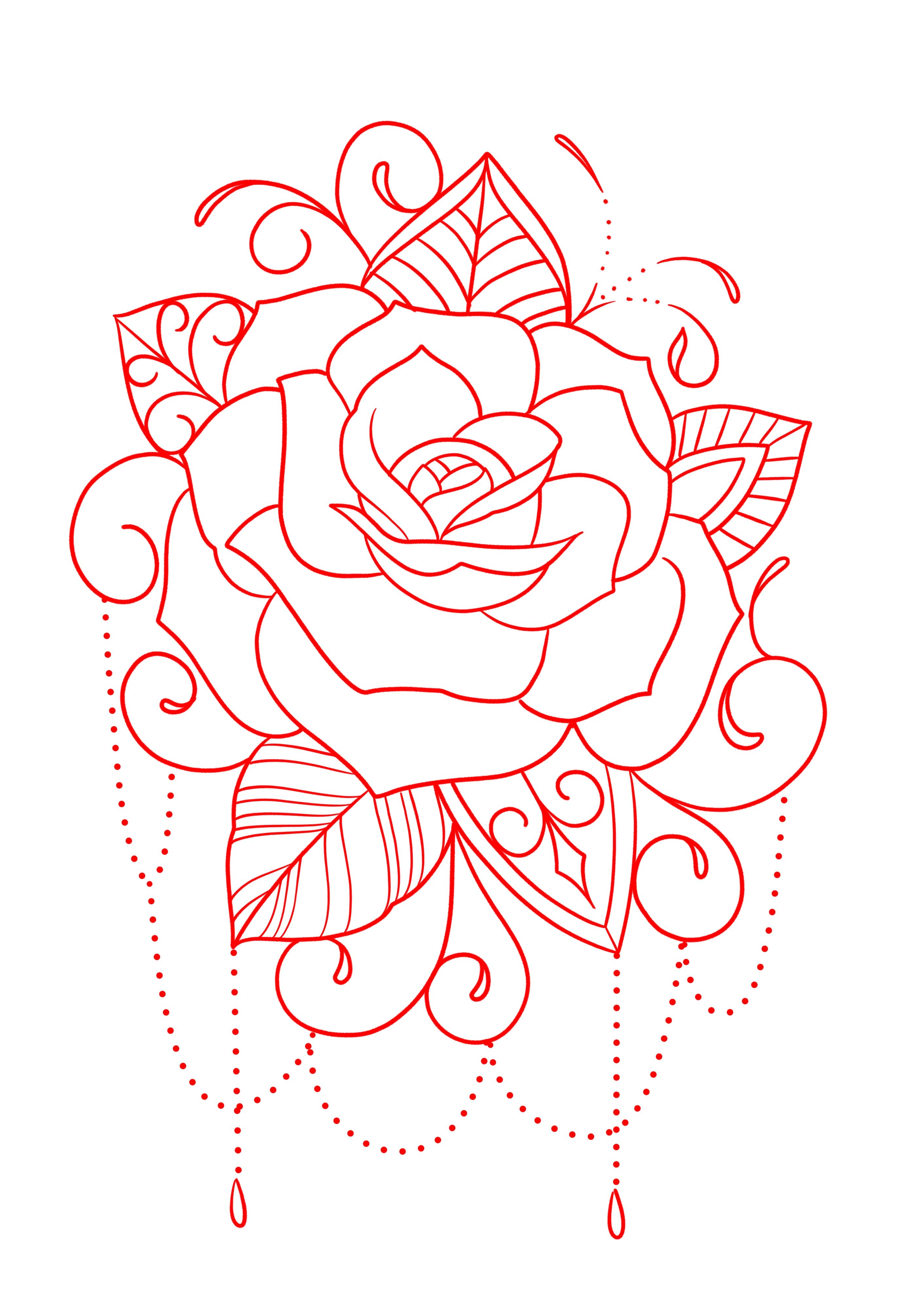 Beautiful Flower Stencil Designs for Tattoos