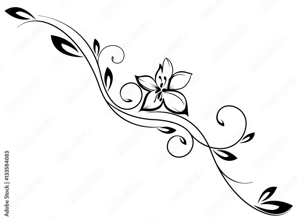 Flower Swirl Design Tattoo Vector Stock Vector Adobe Stock