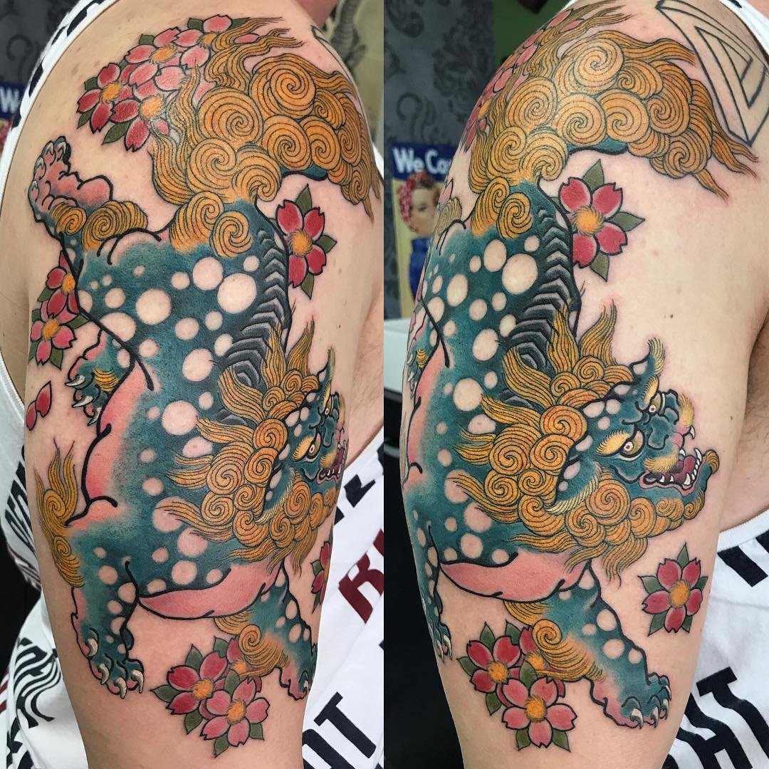 Foo Dog Tattoo By Travis Greenough Tattoonow