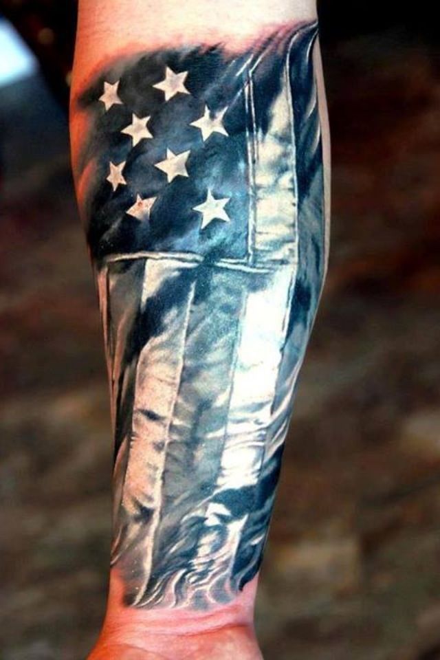 Patriotic Forearm Tattoos: American Flag Designs