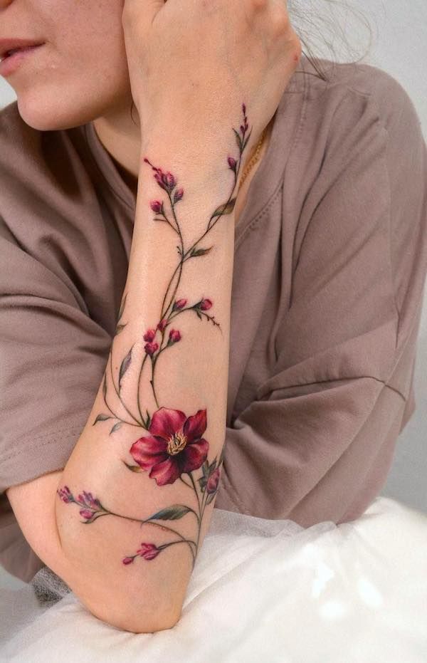 Forearm Flower Tattoo By Yershova Anna Tatt Tattoos For Women