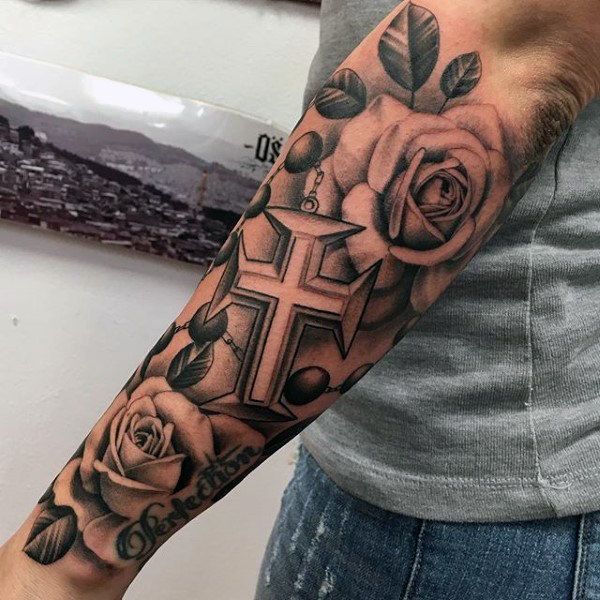 5 Stunning Forearm Tattoo Designs with Roses for Men