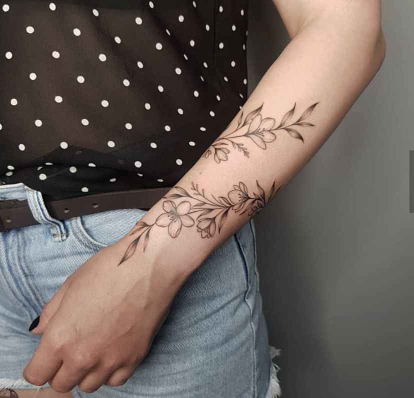 Forearm Wrap Around Tattoo