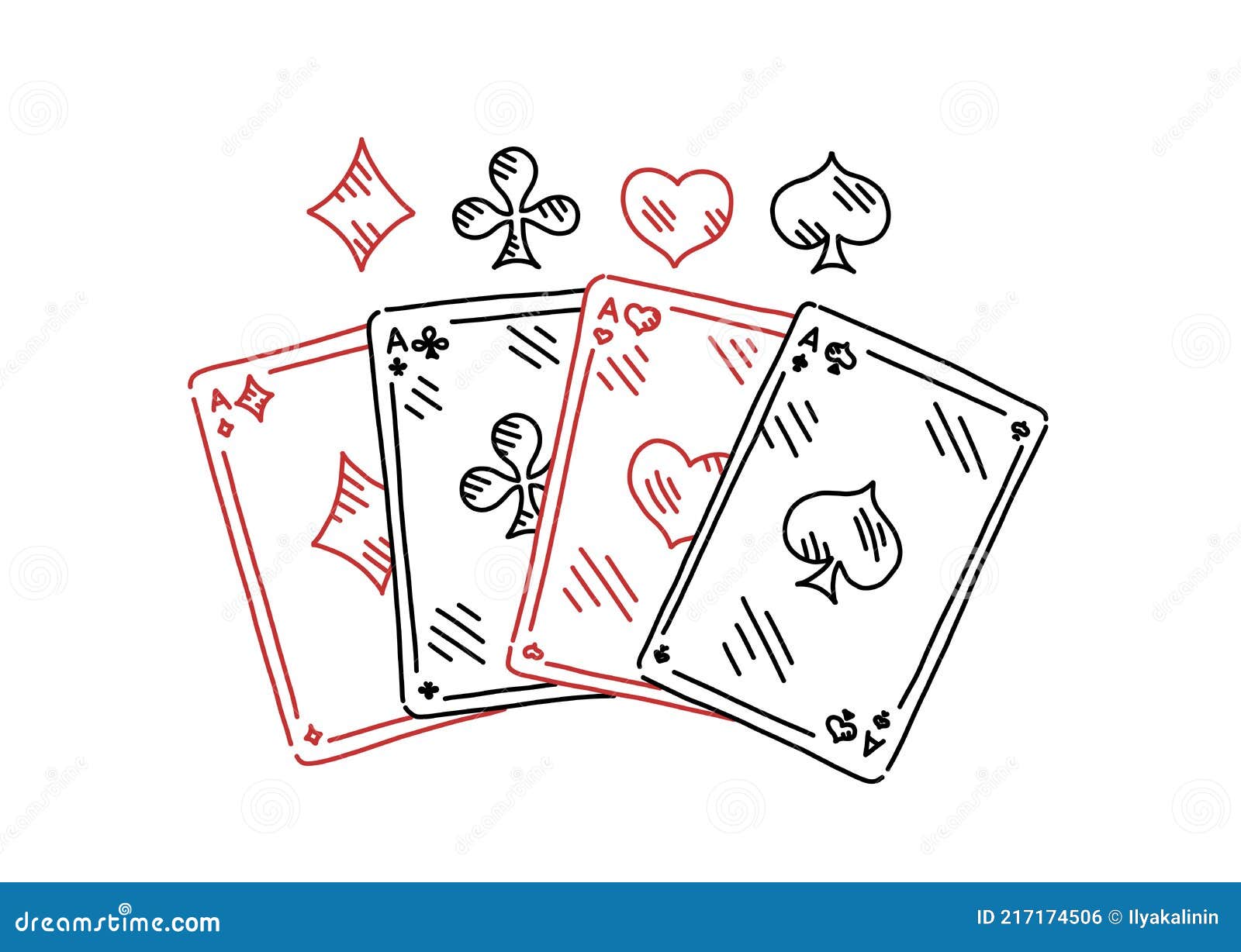 Four Aces Four Of A Kind Poker Quads Good Luck In The Game Playing