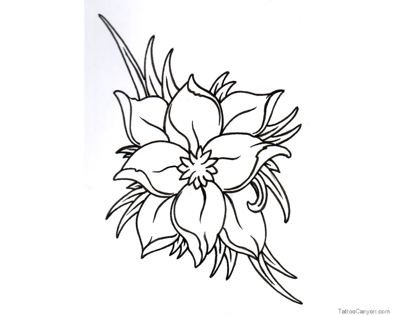 Free Black And White Flower Tattoo Download Free Black And White