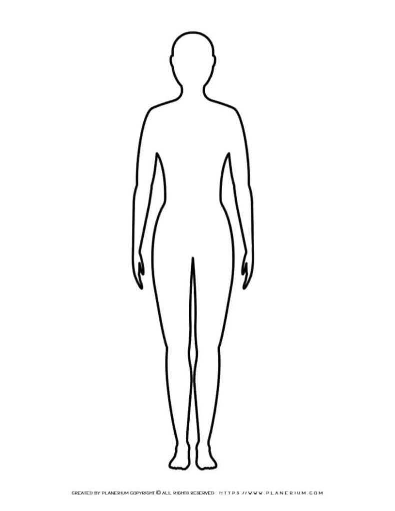 Free Printable Female Body Outline Templates Dotxes