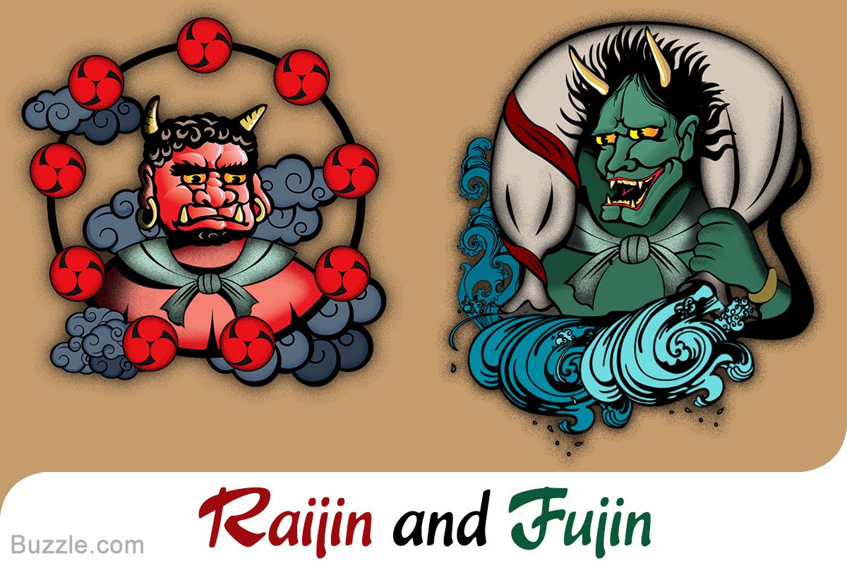 Fujin And Raijin Oni Mask Tattoo Japanese Mythology Japanese Folklore