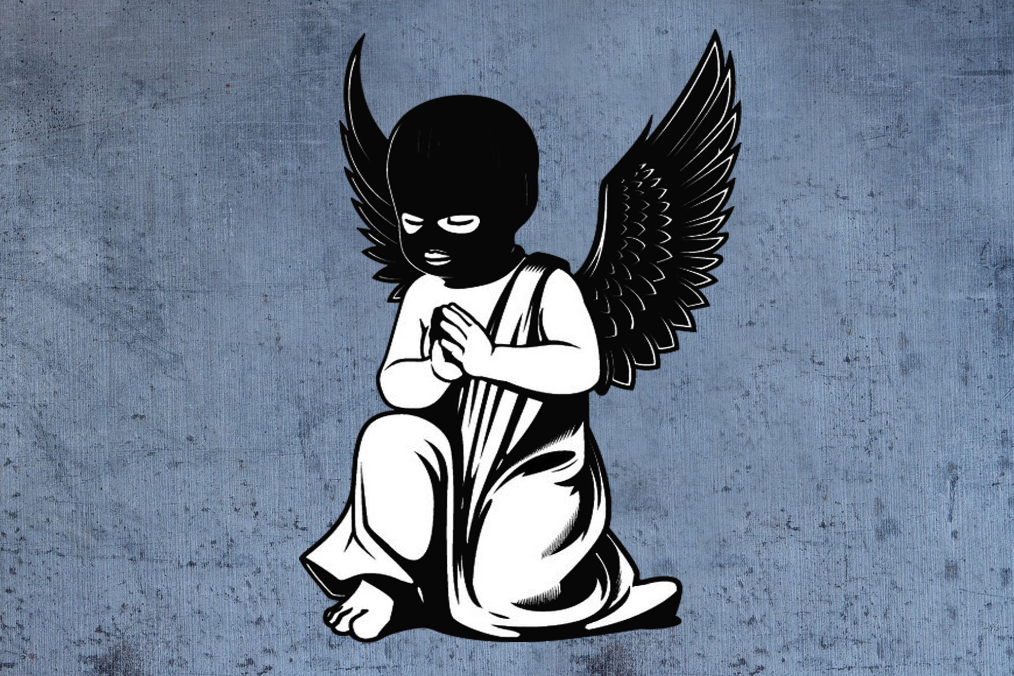 Gangster Baby Angel Boy Wearing Ski Mask Burglar Holding Etsy Singapore