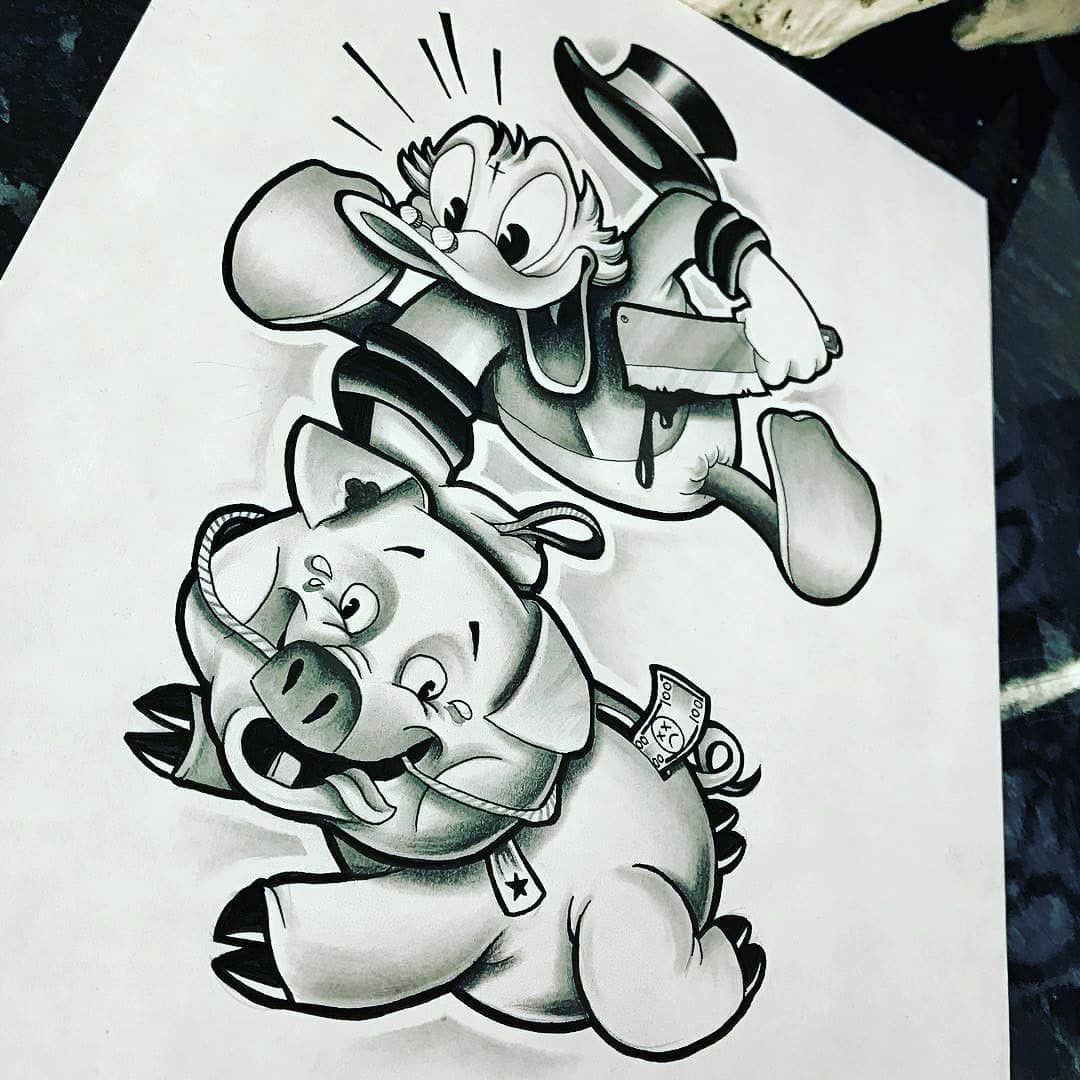 Gangster Cartoon Tattoo Designs: Bold and Iconic Ink Inspiration