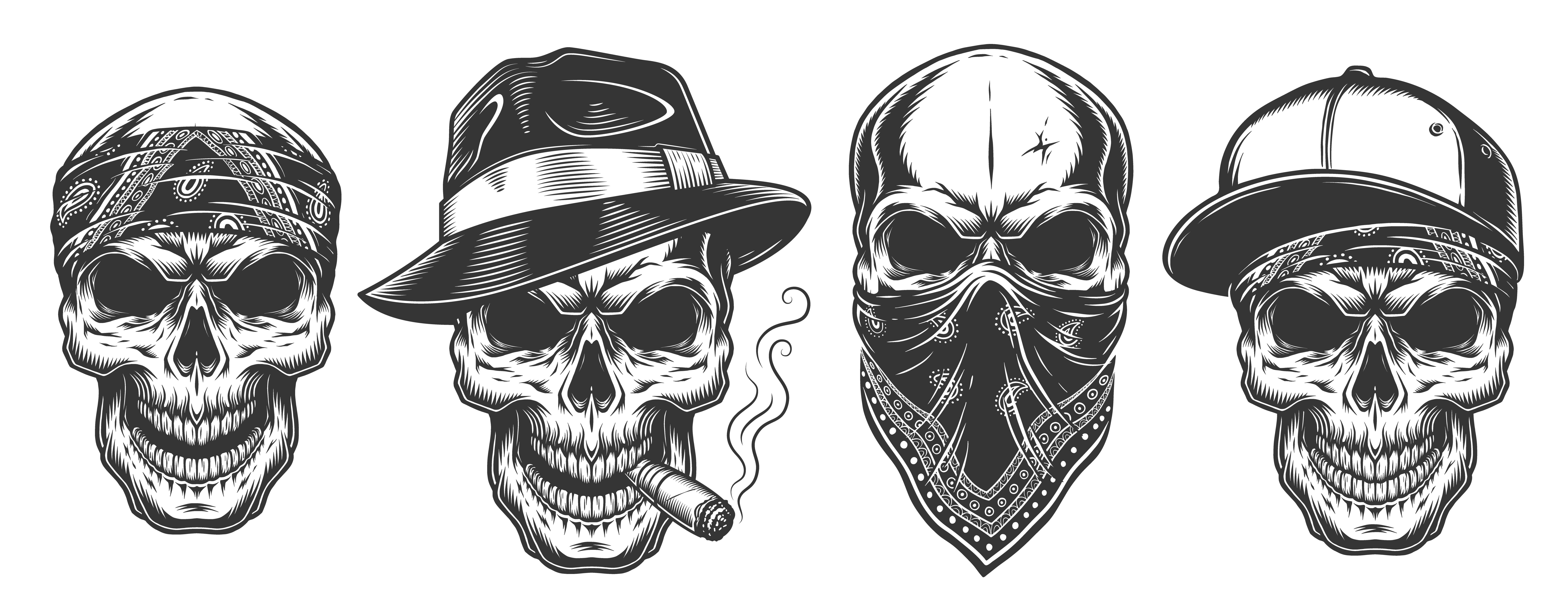 Gangster Skull Tattoo Death Dead Gangster Drawing Skull Drawing