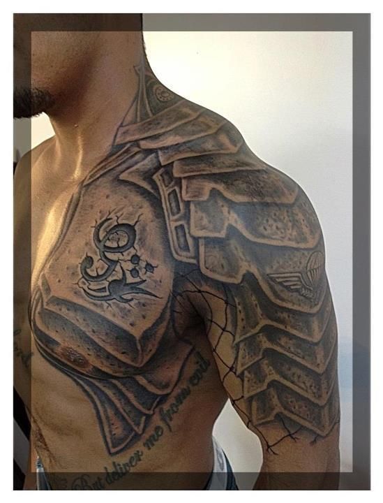 Gladiator Shoulder Armor Tattoo