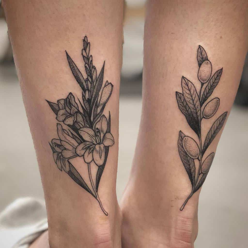 Gladiolus Flower Girls Calf Piece Best Tattoo Design Ideas