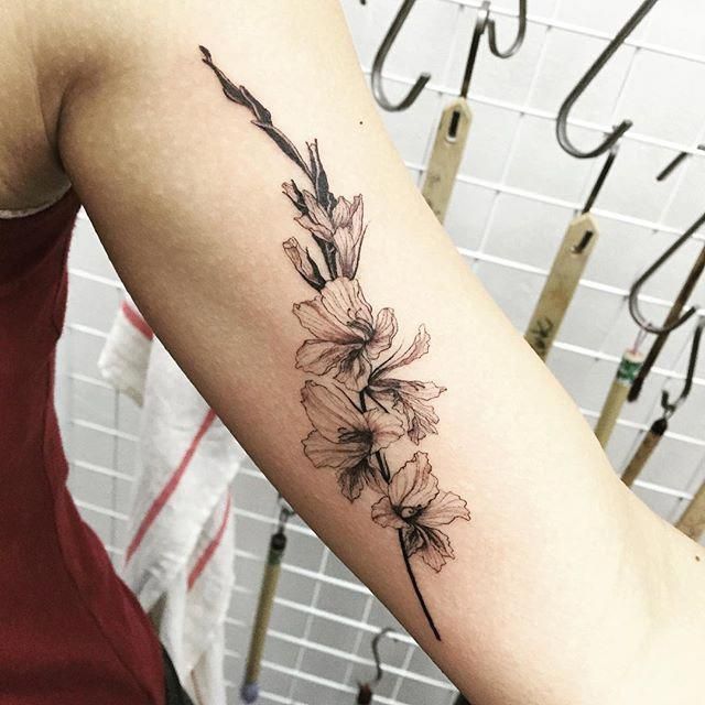 Gladiolus Wrist Tattoos