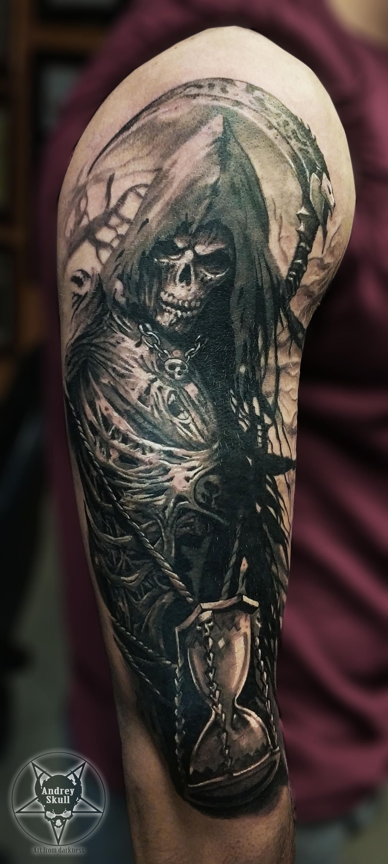 Grim Reaper Tattoo Done By Jose Perez Reaper Tattoo Grim Reaper