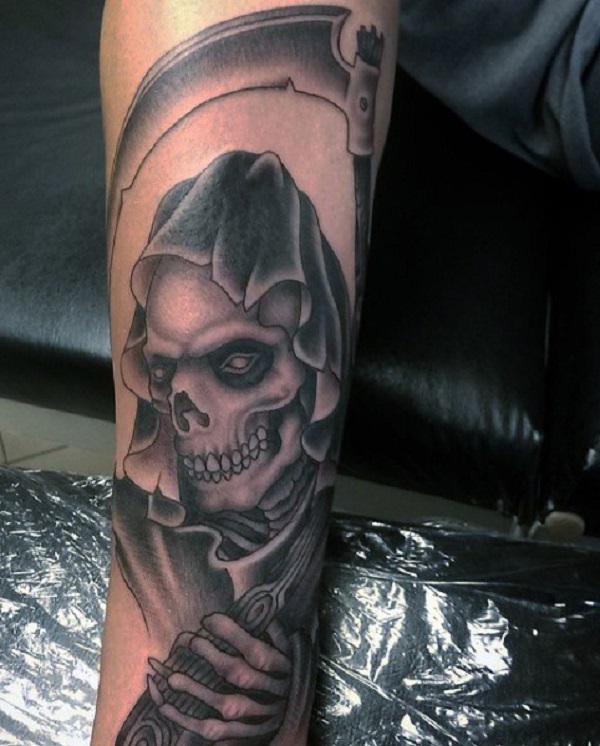 7 Must-See Grim Reaper Forearm Tattoo Designs