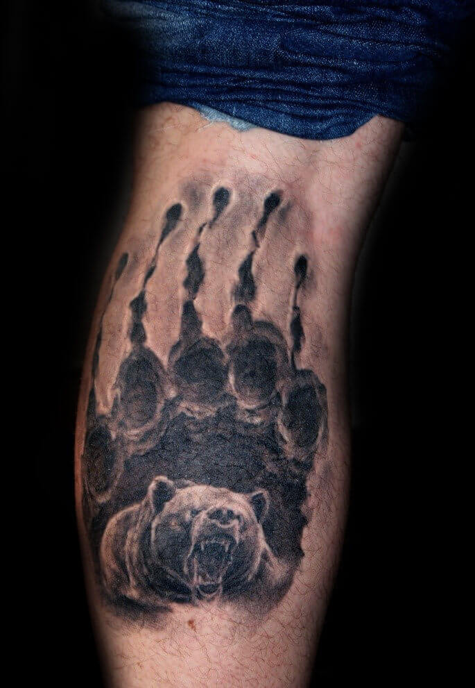 Grizzly Bear Paw Print Tattoo